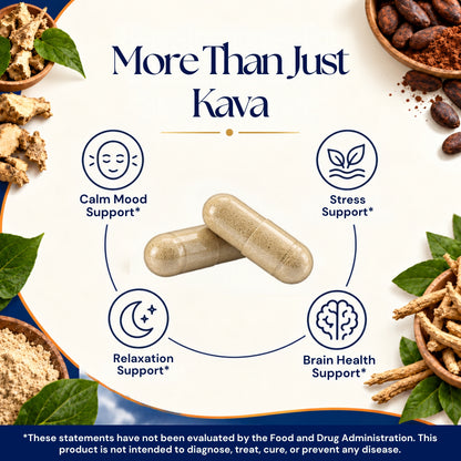 Kava Kava Extract 1000mg per Serving, 120 Veg Capsules