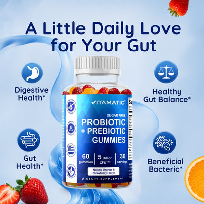 Vitamatic Sugar Free Probiotic 5 Billion CFU, 60 Gummies