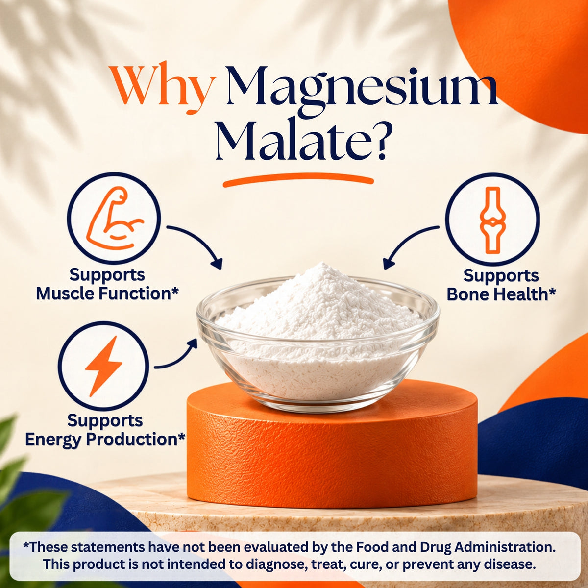 Magnesium Malate Powder 1000mg Per Serving, 250g Pouch