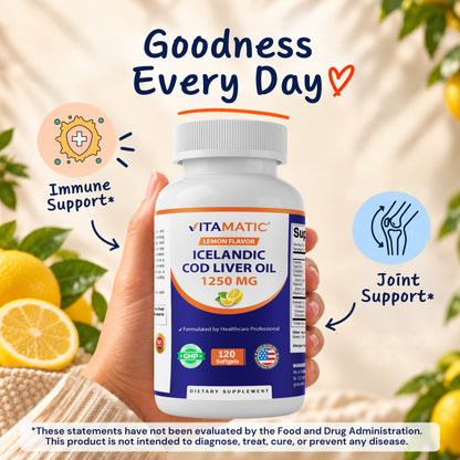 Icelandic Cod Liver Oil 1250mg Softgels