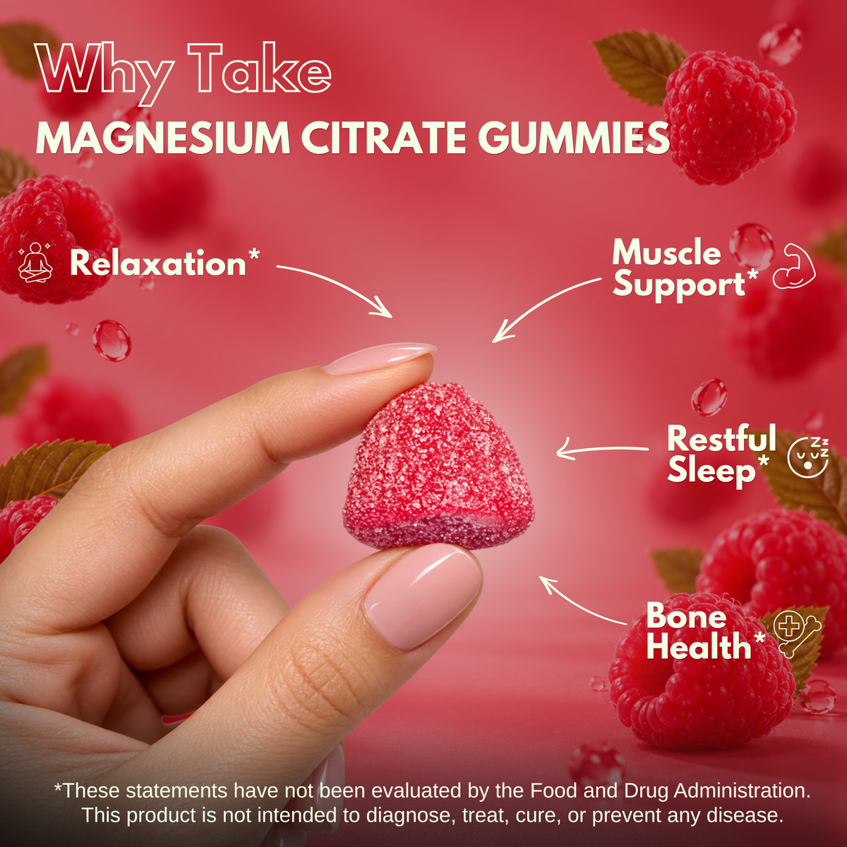 Vitamatic Magnesium Citrate 600mg, 60 Vegan Gummies