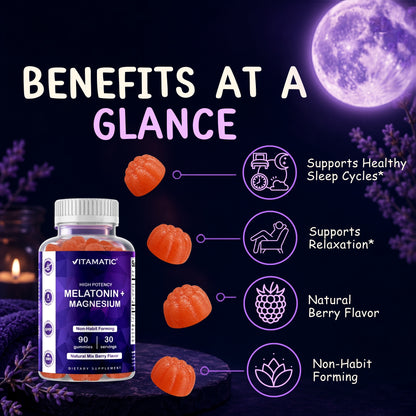 Vitamatic Melatonin 30mg with Magnesium 200mg Gummies