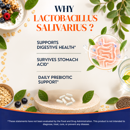 Lactobacillus Salivarius 2 Billion CFU, 60 Capsules