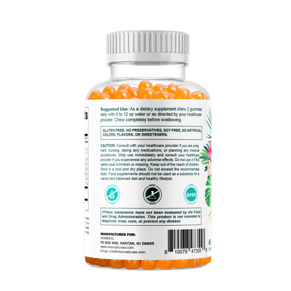 Hydrolyzed Collagen Gummies with Vitamin C, Zinc and Biotin, 200mg - 60 Gummies