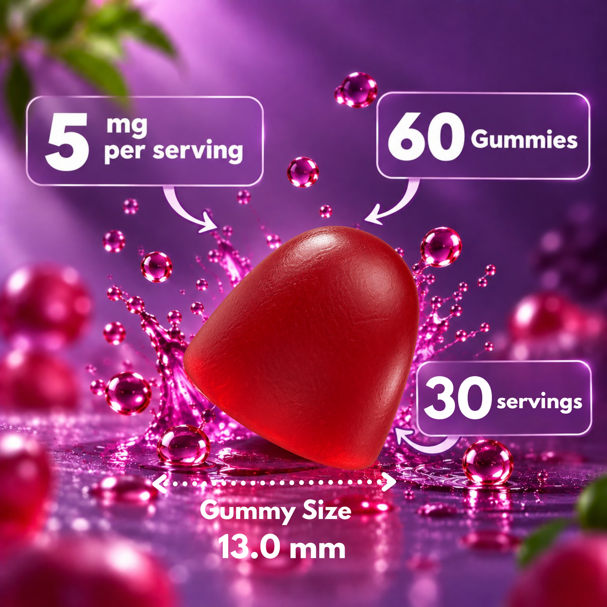 Vitamatic Melatonin 5mg Vegan Gummies, 60 Gummies
