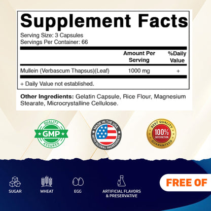 Mullein Leaf 1000mg per Serving Capsules