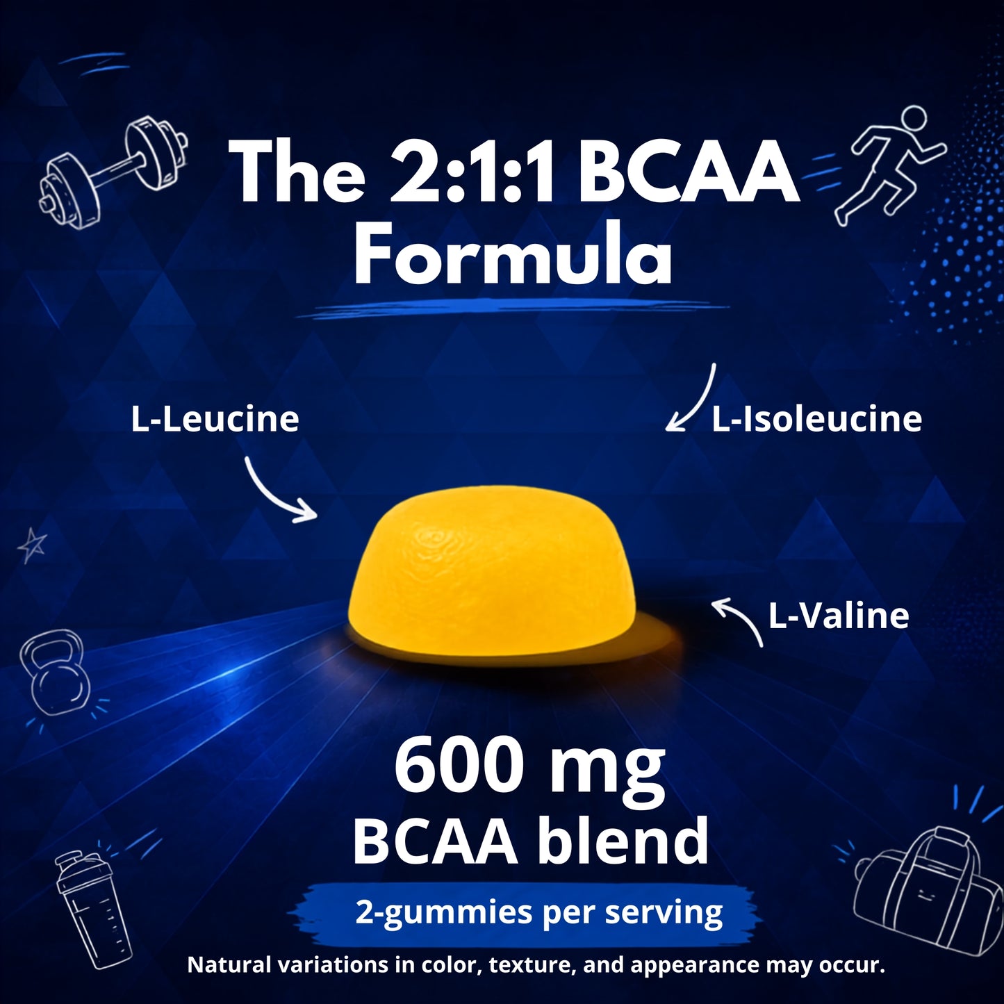 Vitamatic BCAA 600mg per Serving Gummies, 60 Count