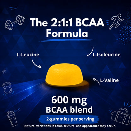 Vitamatic BCAA 600mg per Serving Gummies, 60 Count