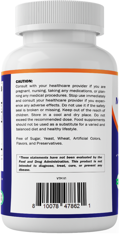 Vitamatic Multi Collagen Peptides Complex with Hyaluronic Acid, Vitamin C & Biotin, Types I, II, III, V & X Collagen, 240 Capsules