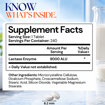 Lactase Enzyme 9000 FCC, 240 Tablets