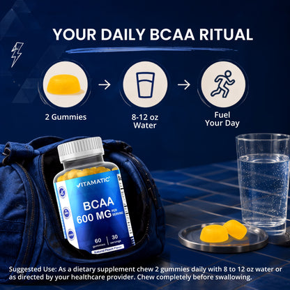 Vitamatic BCAA 600mg per Serving Gummies, 60 Count
