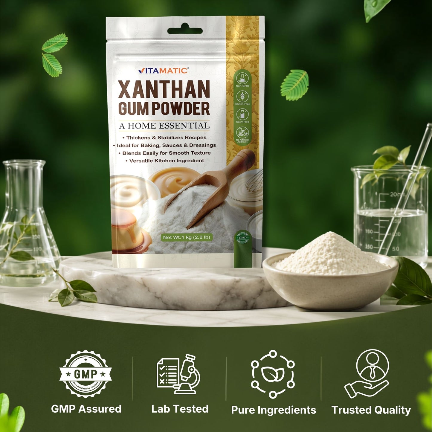 Vitamatic Xanthan Gum Powder 1 kg (2.2 lb)