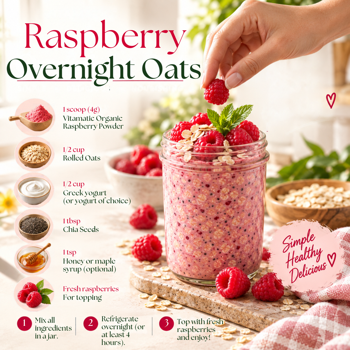 Vitamatic Organic Raspberry Powder