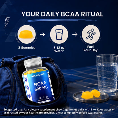 Vitamatic BCAA 600mg per Serving Gummies, 60 Count