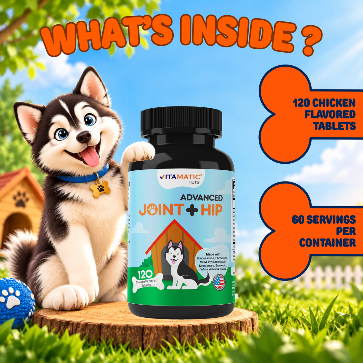 Maximum Strength Joint & Hip for Dogs, 120 Tablets