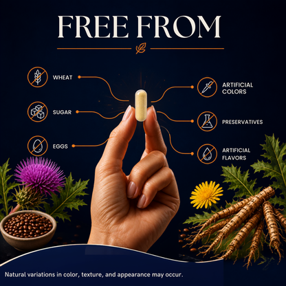 Vitamatic Milk Thistle + Dandelion Root, 180 Veg Capsules