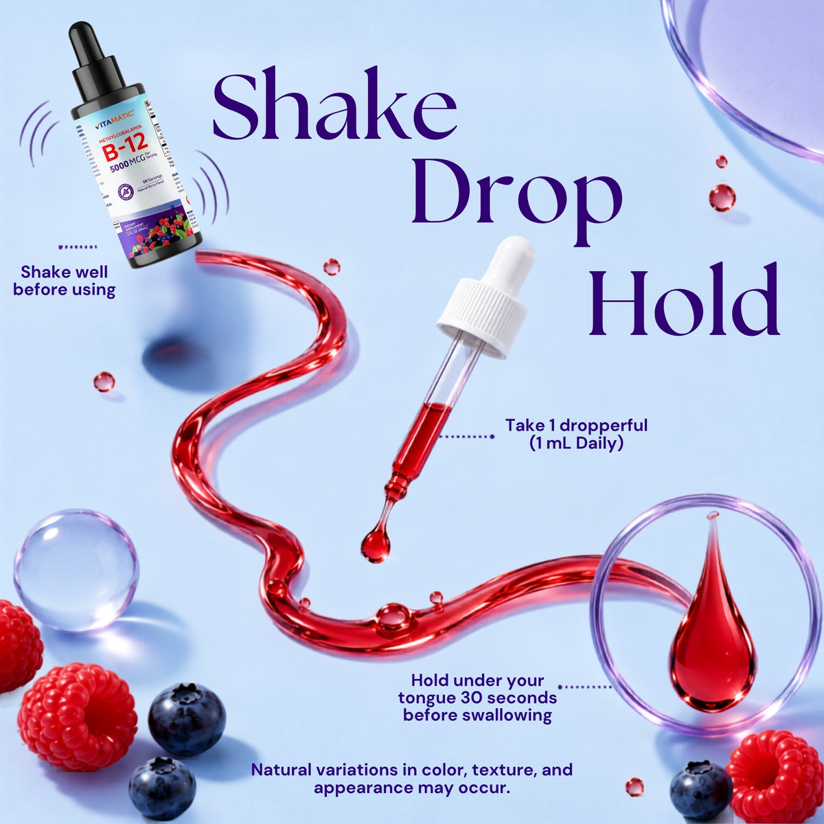 Liquid Methyl B12 5000 mcg, 2 FL oz Drops