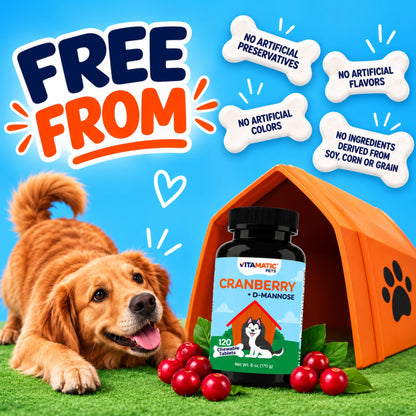 Vitamatic Cranberry for Dogs, 120 Chewable Tablets