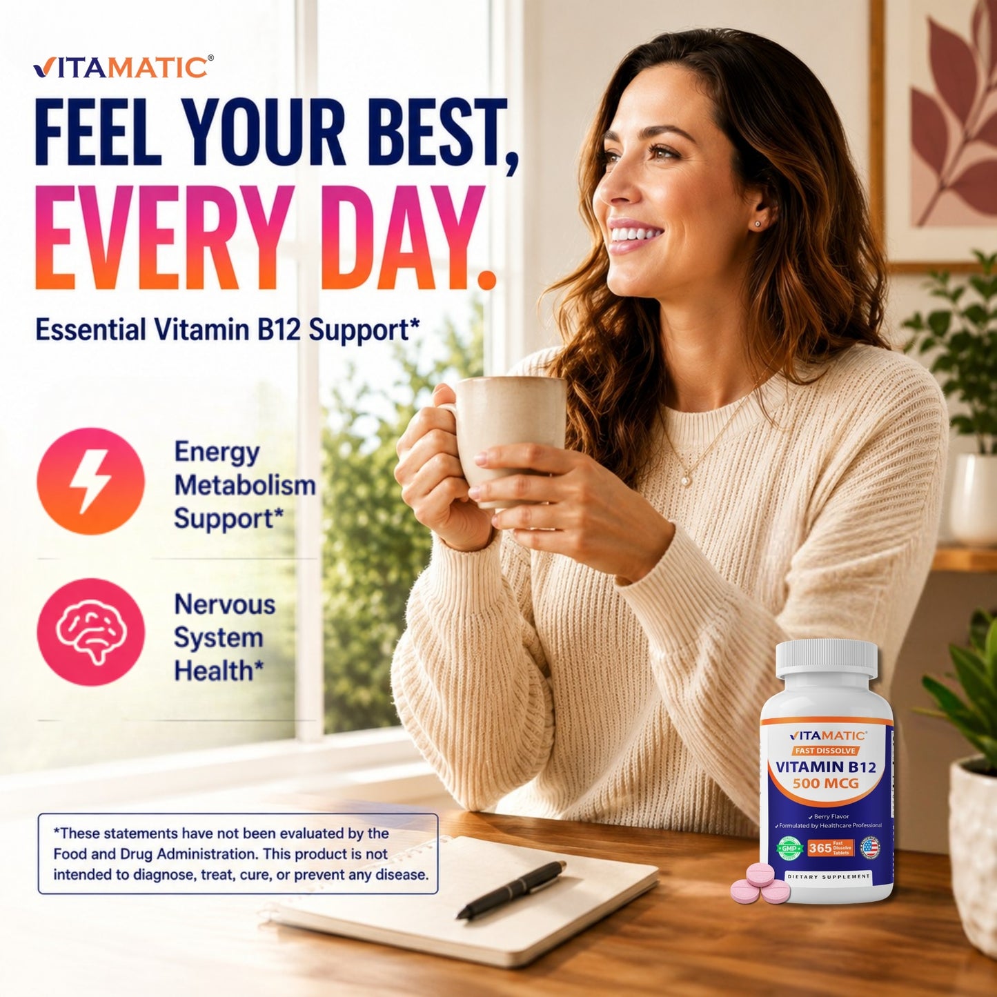 Vitamin B12 500 mcg Fast Dissolve 365 Tablets