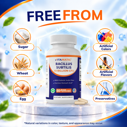 Bacillus Subtilis 10 Billion CFU, 60 DR Capsules
