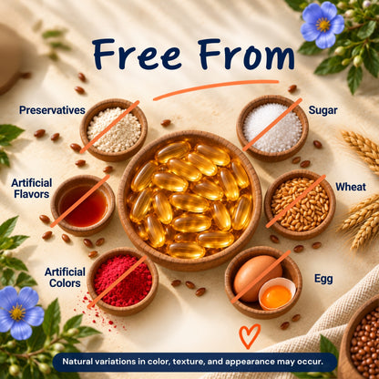 Vitamatic Flaxseed Oil 1200mg Supplement, 120 Softgels