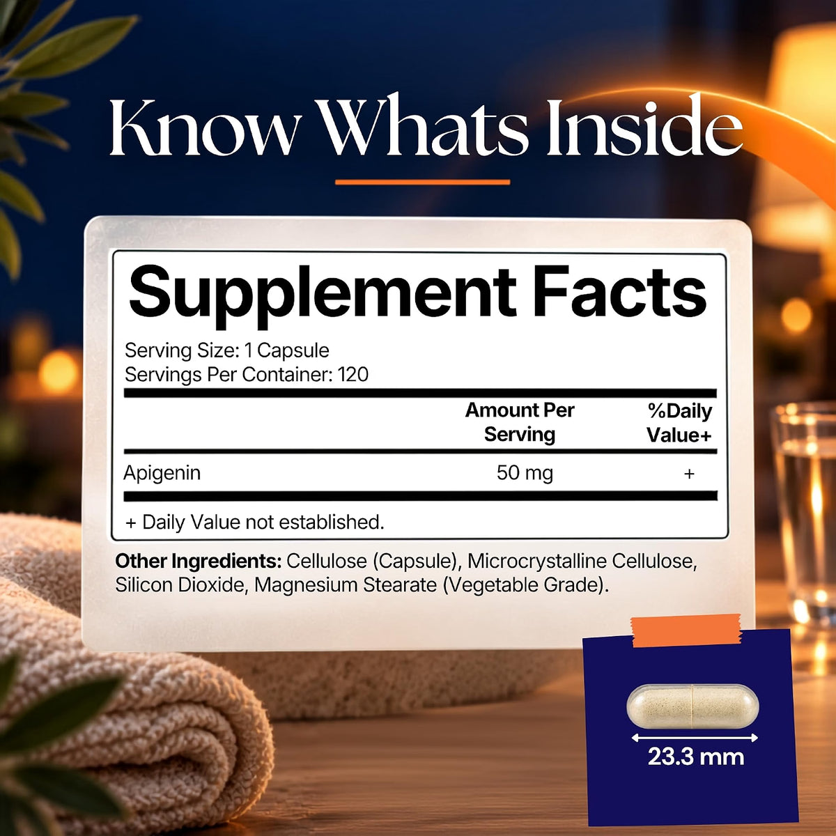 Apigenin 50 mg, 120 Capsules