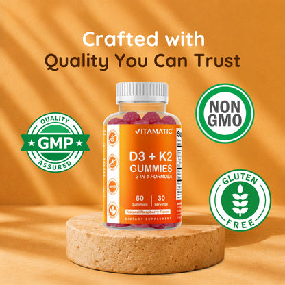 Vitamatic Vitamin D3 + K2 Gummies, 60 Gummies
