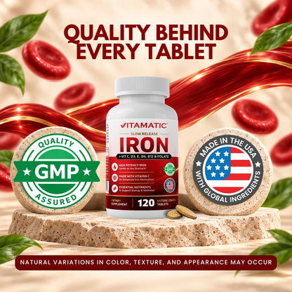 Vitamatic Slow Release Iron Complex, 120 Enteric Coated Tablets