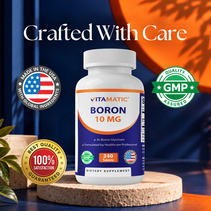 Vitamatic Chelated Boron Glycinate 10mg, 240 Tablets