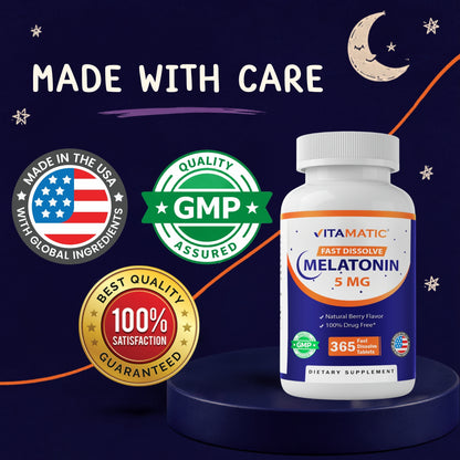 Vitamatic Melatonin 5mg Fast Dissolve, 365 Tablets
