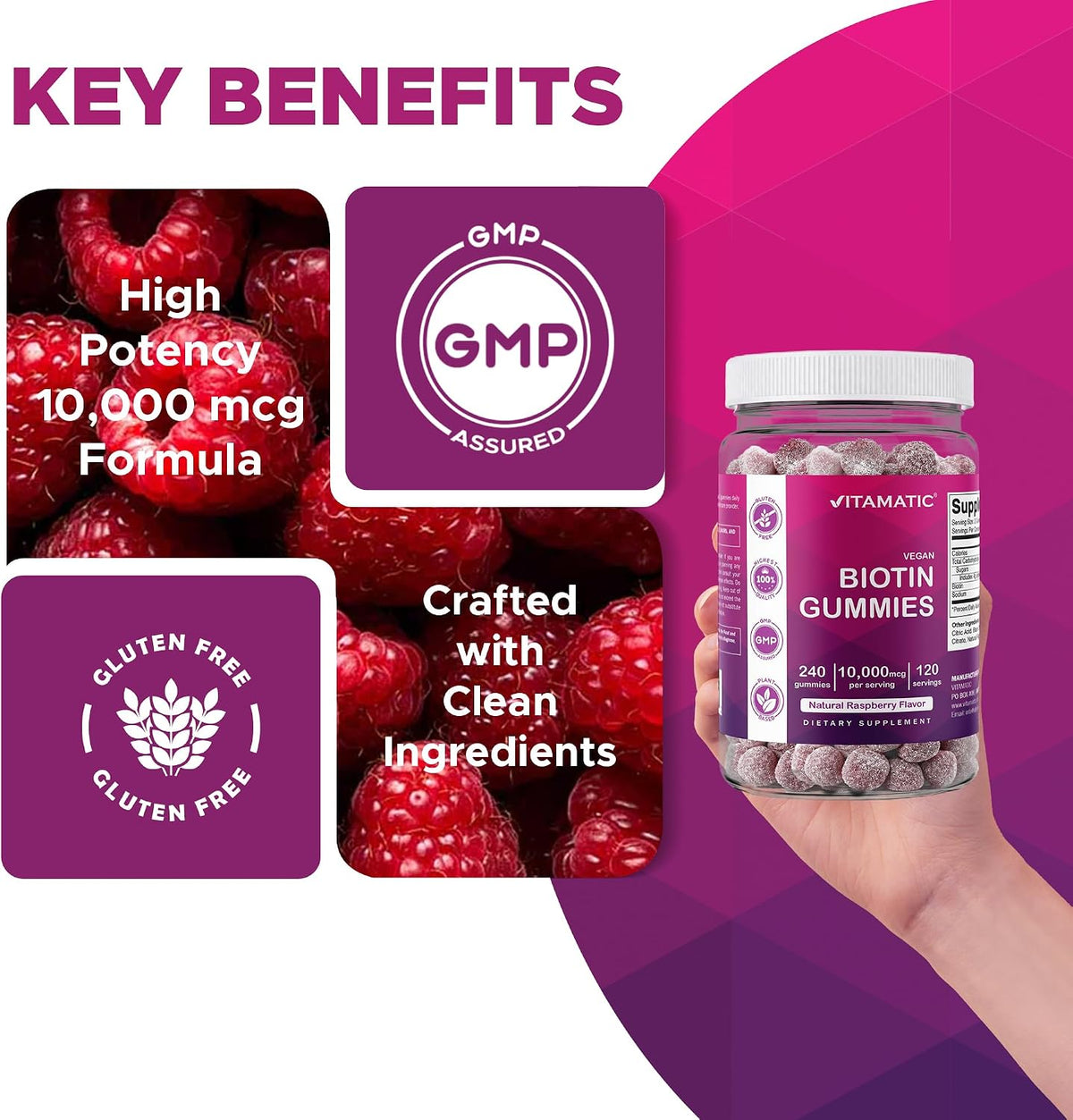 Biotin Gummies 10,000 mcg 240 ct