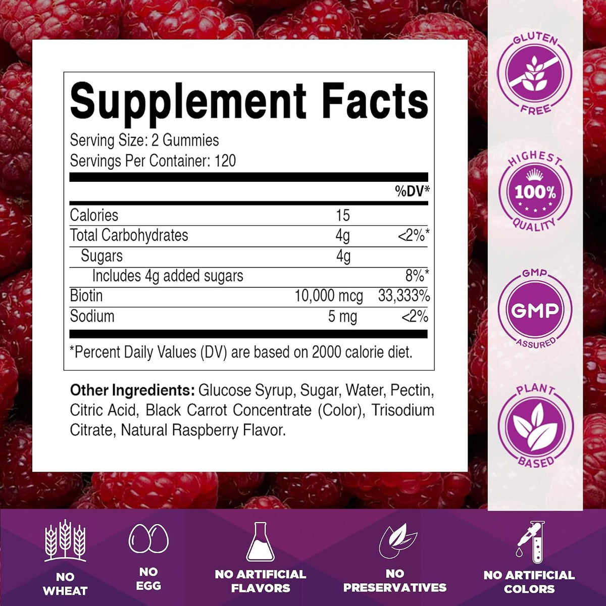 Biotin Gummies 10,000 mcg 240 ct