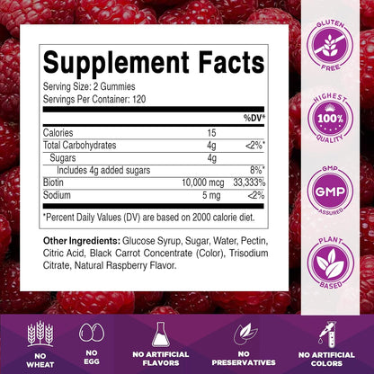 Biotin Gummies 10,000 mcg 240 ct
