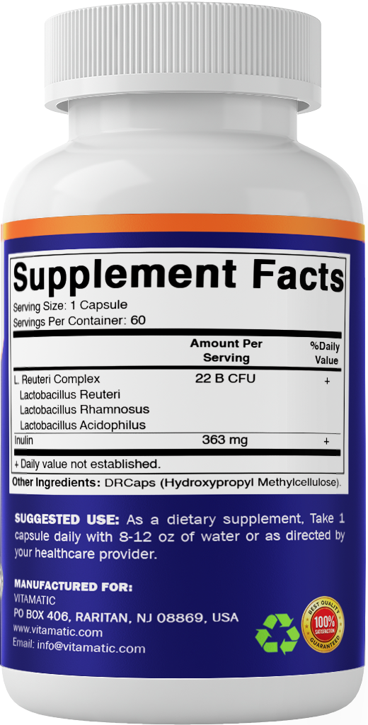 Lactobacillus Reuteri Complex 22 Billion, 60 DR Capsules