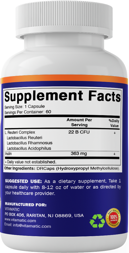 Lactobacillus Reuteri Complex 22 Billion, 60 DR Capsules