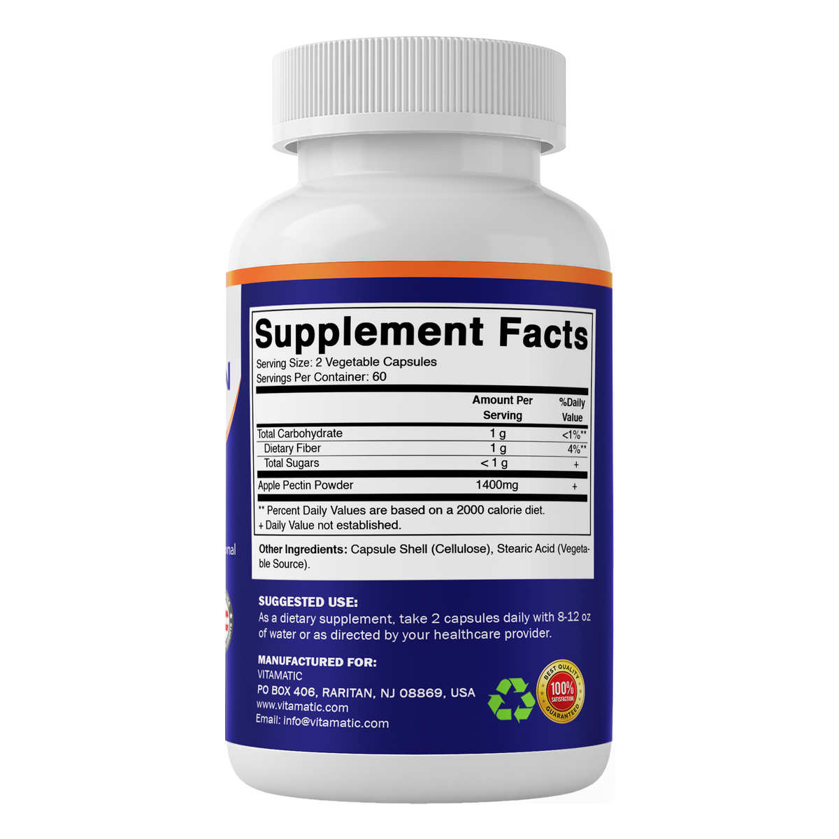Apple Pectin 1400mg per Serving, 120 Capsules