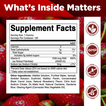 Sugar Free Vitamin A 25000 IU - 120 Gummies