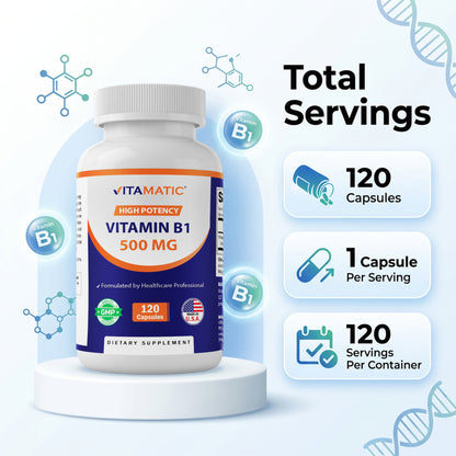 Vitamin B1 (Thiamine) 500mg - 120 Capsule