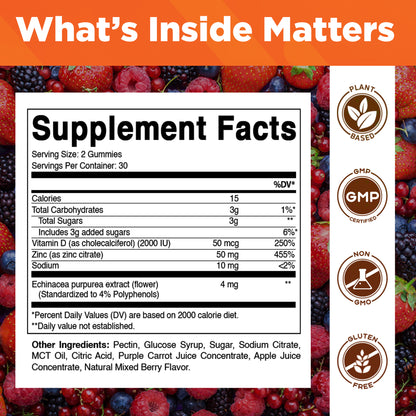 Zinc 50 mg - 60 Vegan Gummies