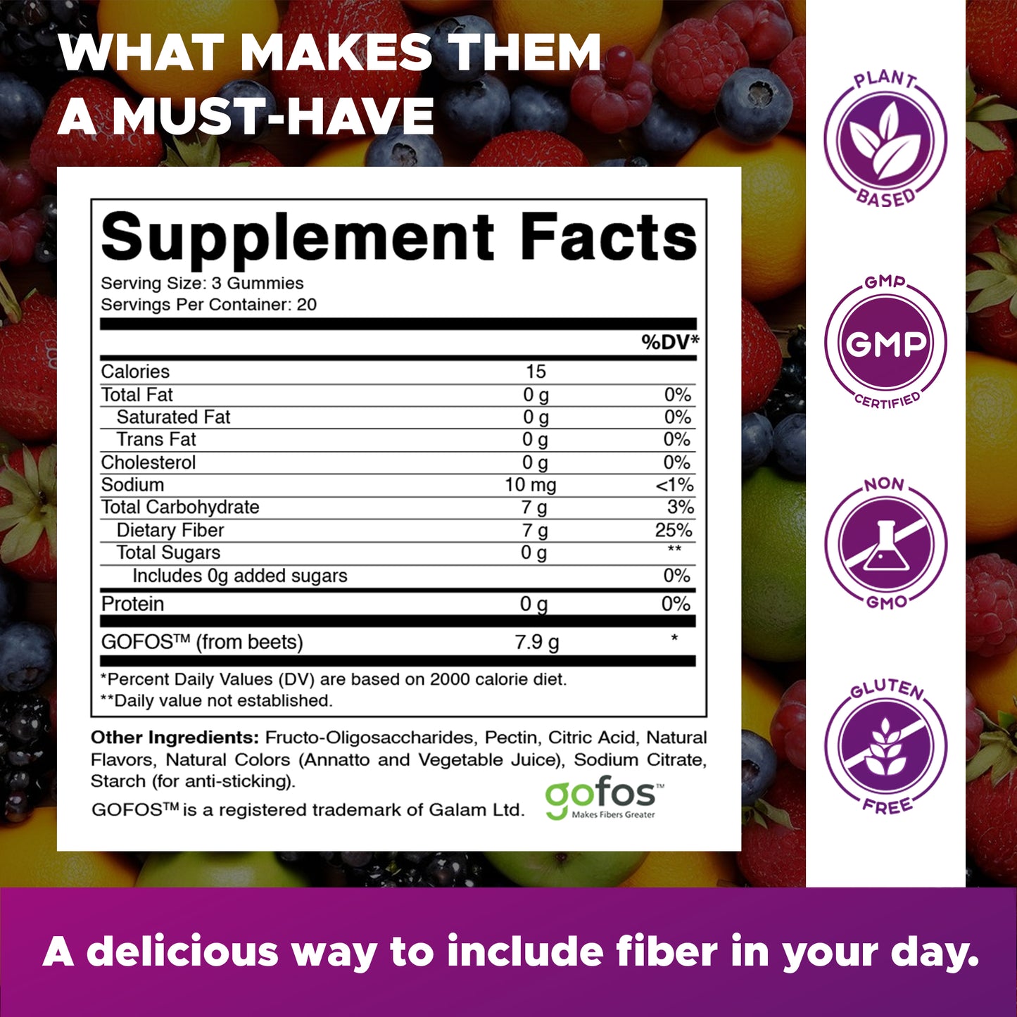 FIBER 7G (Beet Fos-pectin) - 60 Gummies
