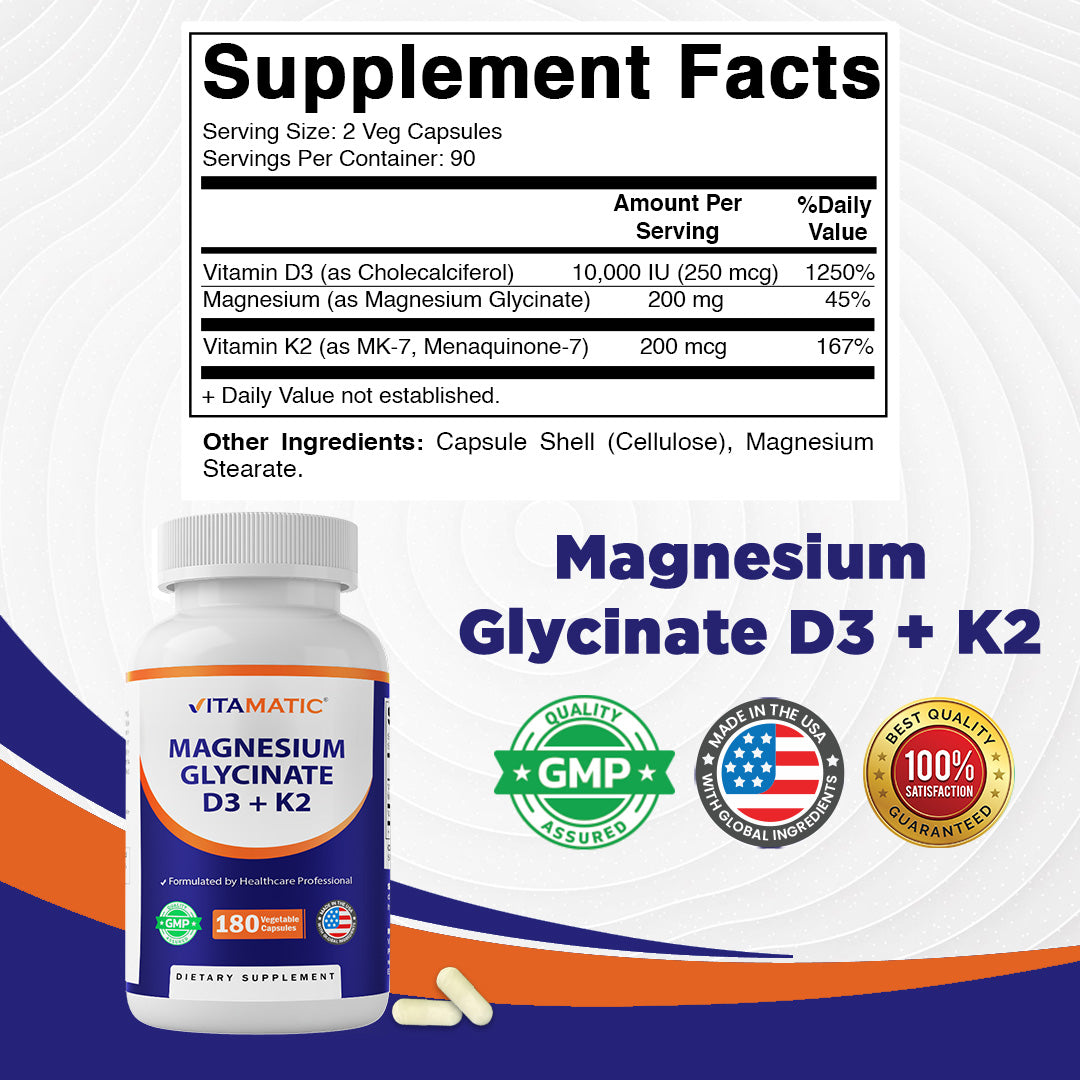 Magnesium Glycinate D3 & K2 Capsules