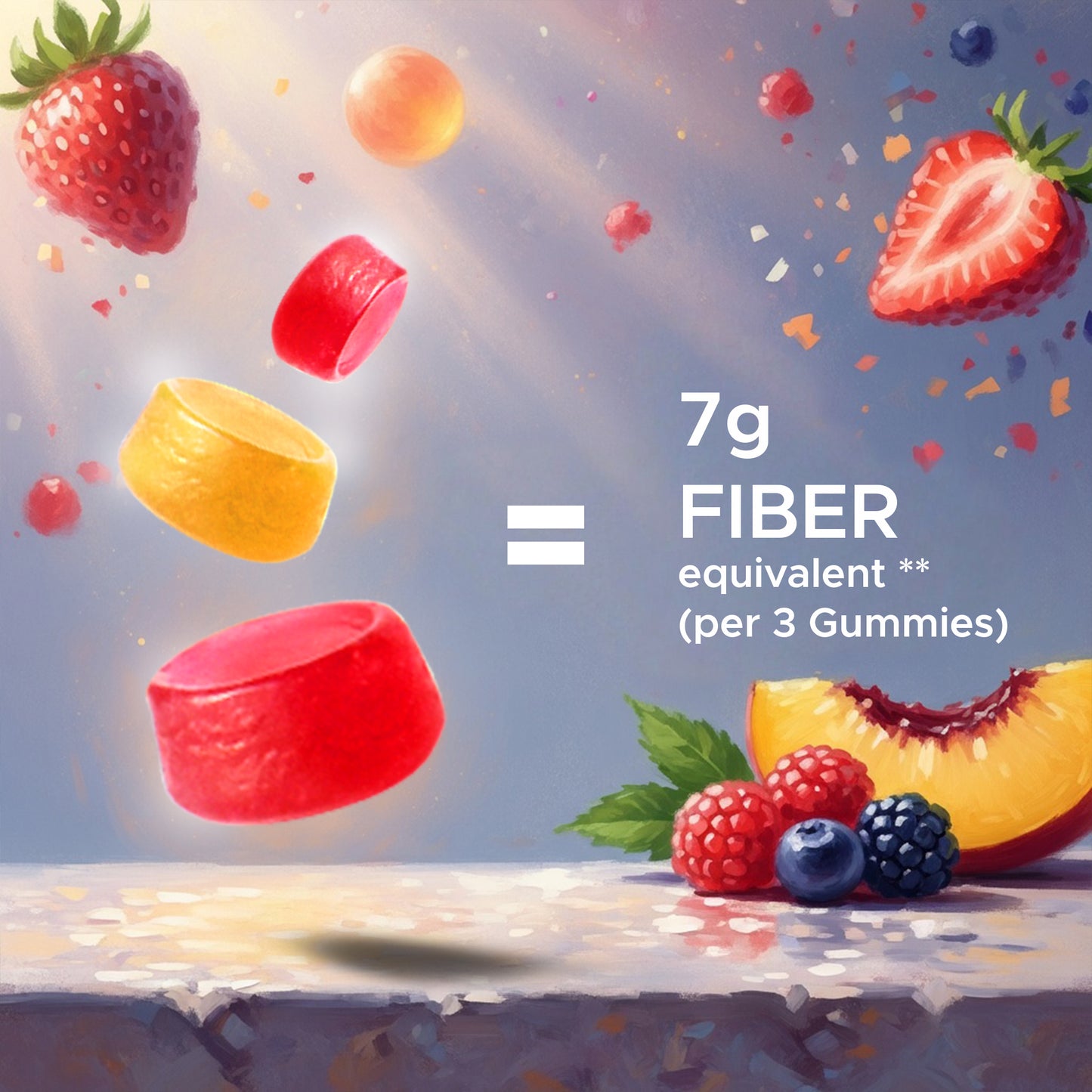 Prebiotic Fiber Gummies for Adults-  240 Pectin Based Gummies, Digestive Health & Regularity Support