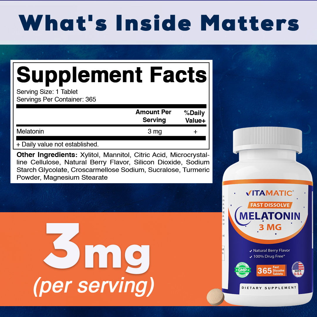 Melatonin 3mg - 365 Fast Dissolve Tablets