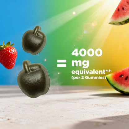 Matcha Gummies 60 Count | Strawberry & Watermelon Flavor - Non-GMO
