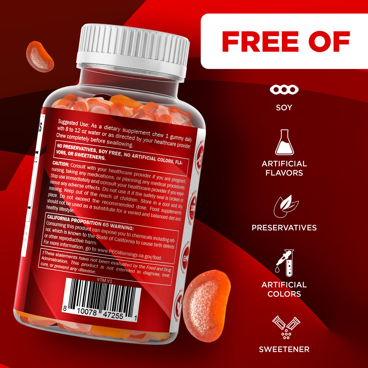 Vitamatic Sugar-Free Vitamin A 25000 IU, 120 Gummies