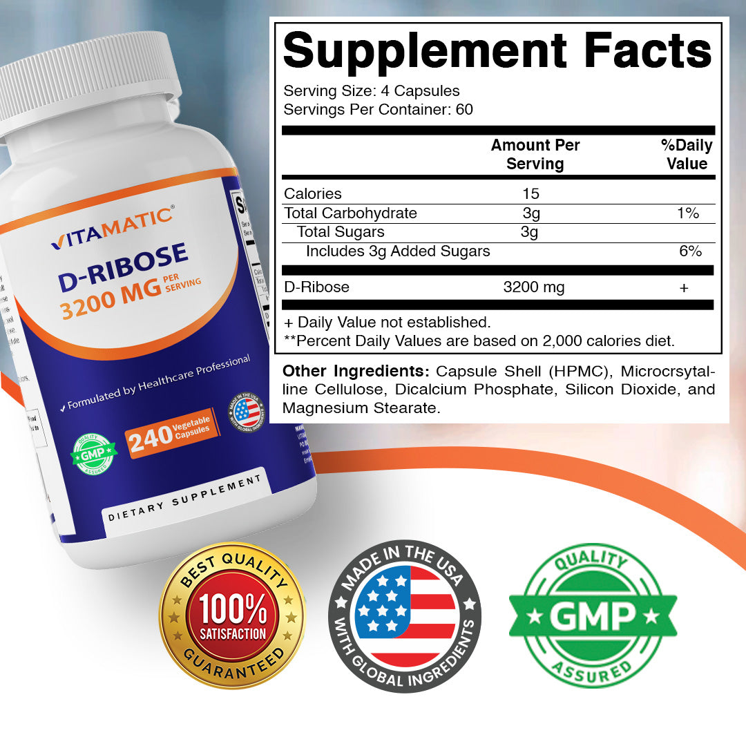 D-Ribose 3200mg per Serving Capsules