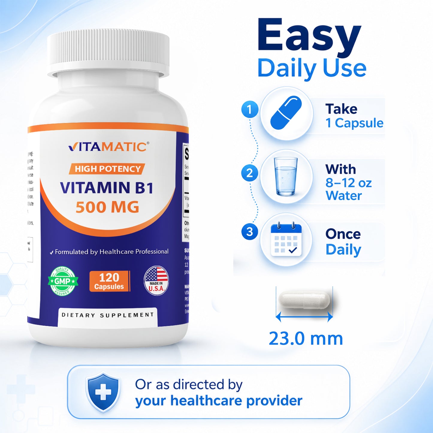 Vitamin B1 (Thiamine) 500mg - 120 Capsule
