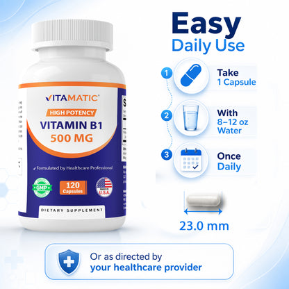 Vitamin B1 (Thiamine) 500mg - 120 Capsule