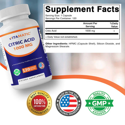 Citric Acid 1000mg Capsules