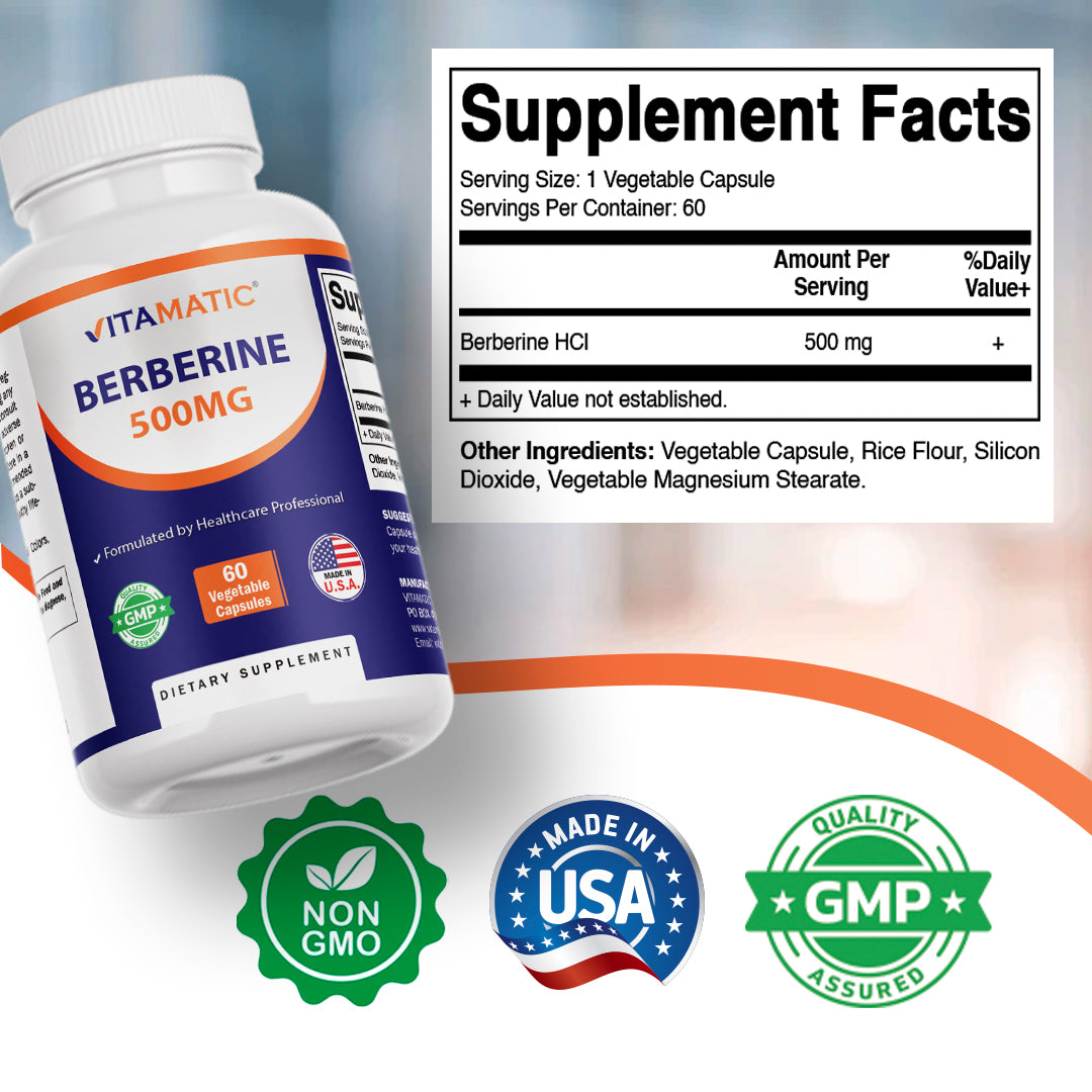 Berberine 500mg - 60 Vegetable Capsules